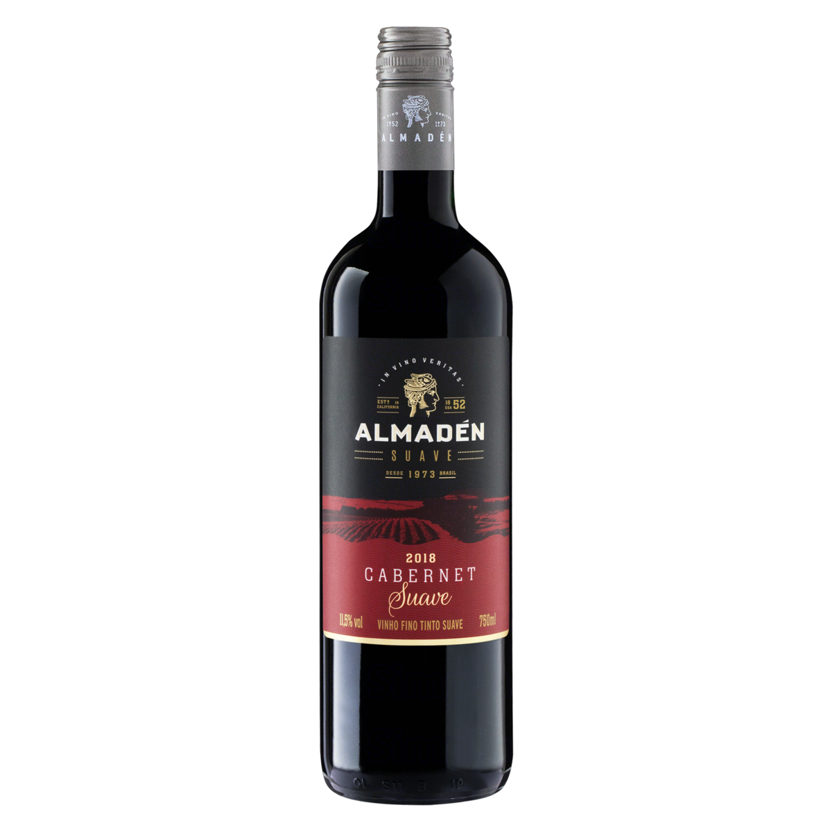 VINHO TINTO SUAVE ALMADÉN CABERNET SAUVIGNON 750ML - Tozzo Alimentos Ltda
