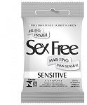 PRESERVATIVO SEX FREE SENSITIVE C/3, KIT 12 UN