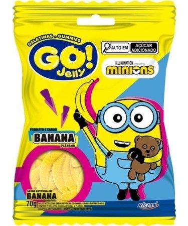 BALA RICLAN GELATINA GO JELLY MINIONS BANANA 70GR