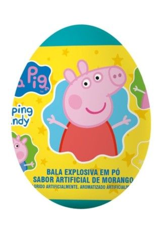 BALA RICLAN PÓ OVO SURPRESA GOPLAY PEPPA PIG MORANGO, KIT 12 UN