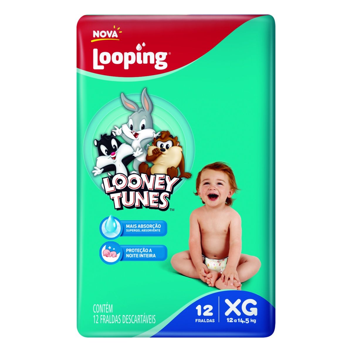 FRALDA DESCARTÁVEL INFANTIL LOOPING XG PACOTE 12 UNIDADES - Tozzo ...