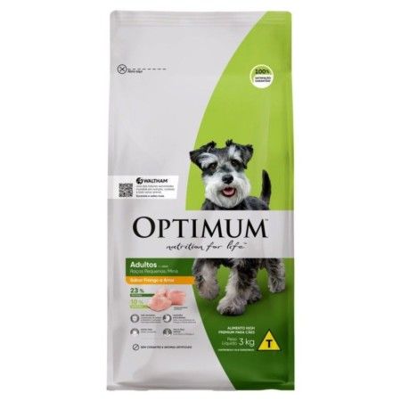 OPTIMUM DOG ADULTOS RAÇAS PEQUENAS MINIS FRANGO E ARROZ   3KG