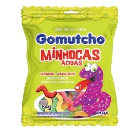 BALA RICLAN GOMUTCHO MINHOCA ACIDA SORTIDA 64GR