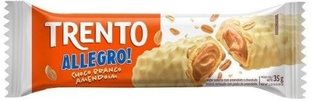 CHOCOLATE TRENTO ALLEGRO BRANCO AMENDOIM 35GR, KIT 16 UN