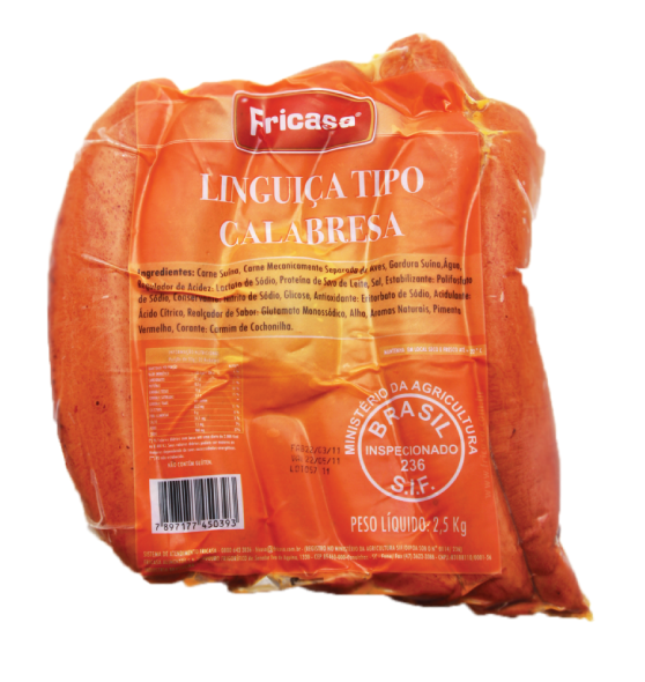 Linguiça Calabresa Defumada Pacote 2,5kg