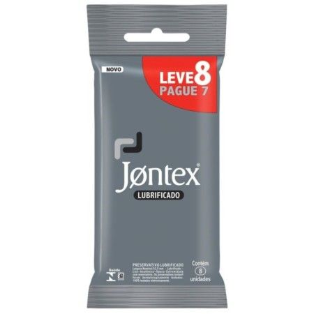 PRESERVATIVO MASCULINO LUBRIFICADO JONTEX LEVE 8 PAGUE 7 UNIDADES