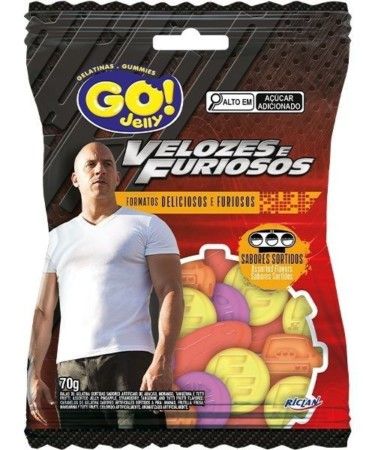 BALA RICLAN GELATINA GO JELLY VELOZES FURIOSOS SORTIDOS 70GR