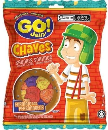 BALA RICLAN GELATINA GO JELLY CHAVES SABORES 70G
