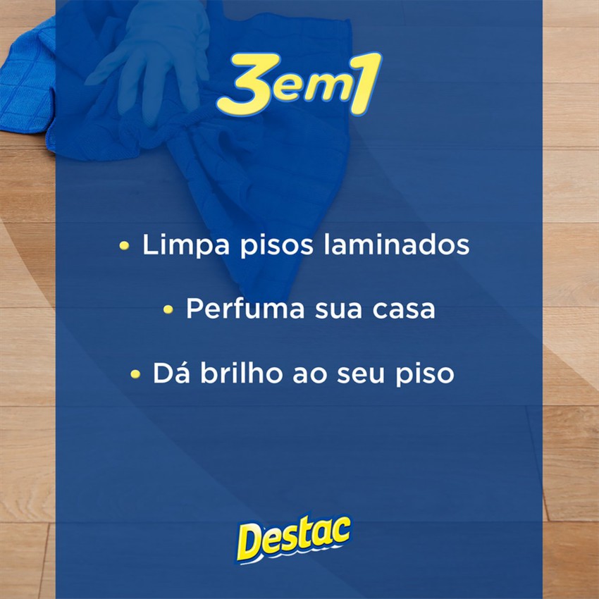 Destac LIMPADOR DESTAC PISOS LAMINADOS FLORES DO CAMPO & LAVANDA 750ML - Tozzo ...