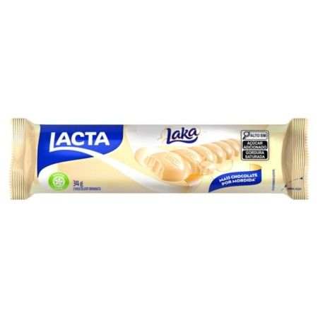 CHOCOLATE LACTA LAKA BRANCO 34GR, KIT 12 UN