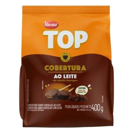 COBERTURA GOTAS TOP HARALD AO LEITE PACOTE 400GR