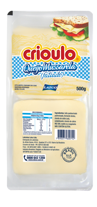 Queijo Mussarela Fatiado Crioulo 500gr Tozzo Alimentos Ltda 4571