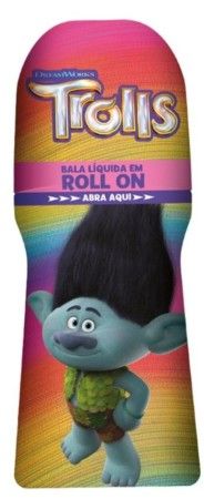 BALA RICLAN LIQUIDA ROLLON GOPLAY TROLLS MORANGO, KIT 15 UN