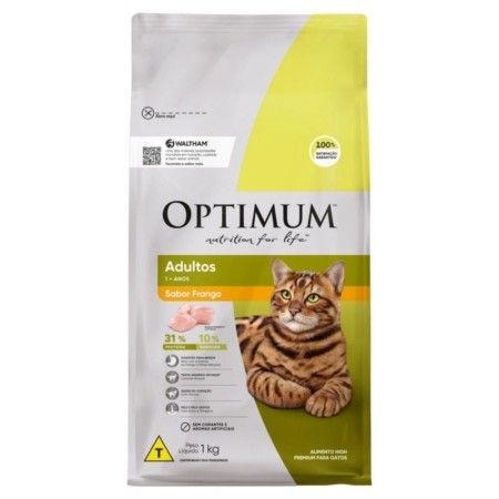 OPTIMUM CAT ADULTO FRANGO 1KG, KIT 3 UN