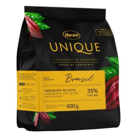 CHOCOLATE GOTAS UNIQUE AO LEITE 35% 400GR