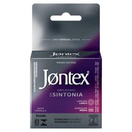 PRESERVATIVO MASCULINO LUBRIFICADO ORGASMO EM SINTONIA JONTEX C/2