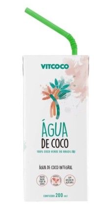 ÁGUA COCO VITCOCO INTEGRAL 200ML, CX  C/24
