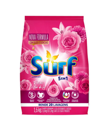 DETERGENTE EM PÓ SURF ROSAS E FLOR-DE-LIS 1.6KG, FR  C/7
