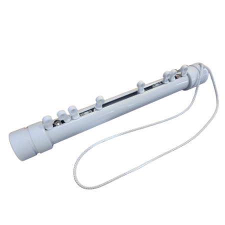 Sistema Varão 30 Plus Branco Com Corda Para Cortinas Franzidas E Pregas