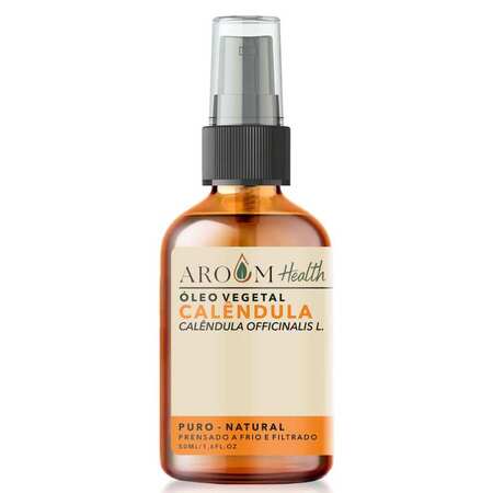 Óleo Vegetal de Calêndula 100% Puro Natural Cabelo e Pele - 50 Ml Aroom Health