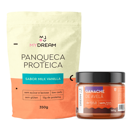 Combo 1 Panqueca Proteica Milk Vanilla + 1 Ganache de Avelâ com 10% Off