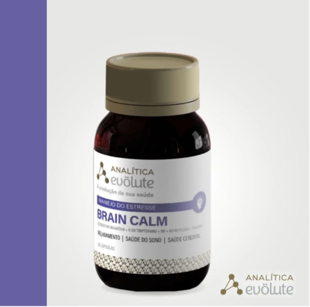 Brain Calm Evölute | 30 cápsulas | MG CITRATO 300MG + Associações