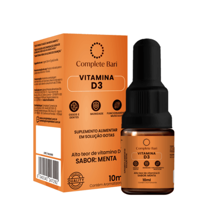 Vitamina D3 Gotas Sabor Menta 10ml Complete Bari