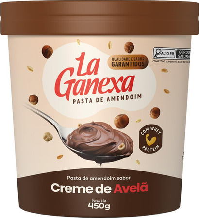 PASTA DE AMENDOIM COM CREME DE AVELÃ E WHEY 0,450G