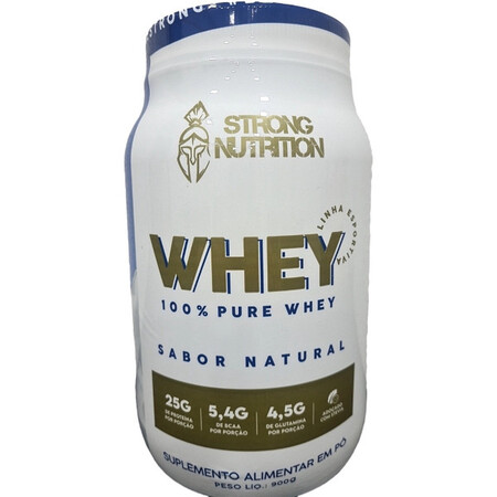 Whey 100% Pure 900g Chocolate Branco Strong Nutrition