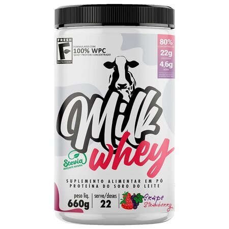 Milk Whey Morango com Uva 660g (Wpc 80%)