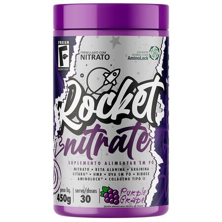 Nitrato - Rocket Nitrate Sem Cafeína Uva 450g