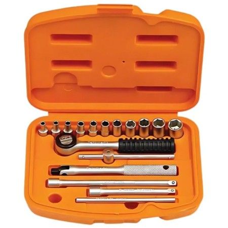 Maleta jogo de soquetes 1/4" 17 peças Tramontina Pro