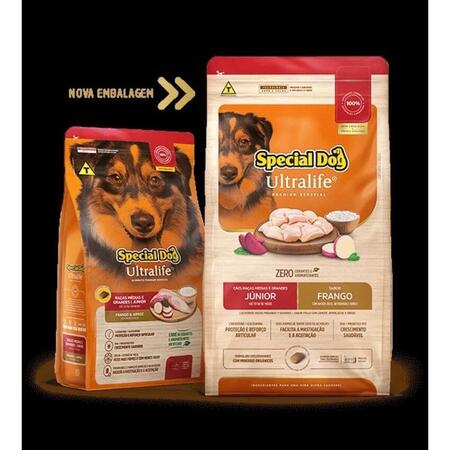 Ração Filhotes Special Dog Ultralife Cães Raças Médias e Grandes Júnior Sabor Frango 15 Kg