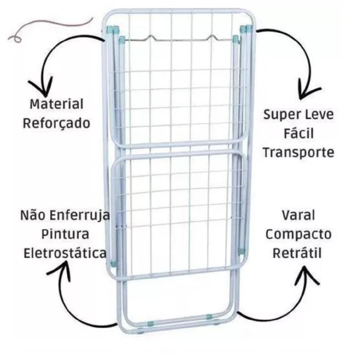 Varal de Chão c/Abas Maxi Branco - MOR