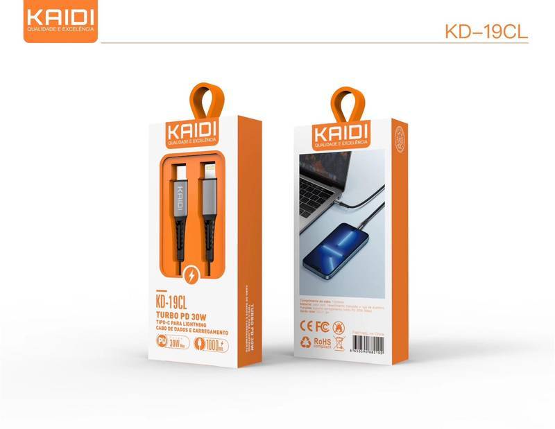 CABO USB IOS TPC KAIDI KD-19CL CARREGAMENTO E DADOS