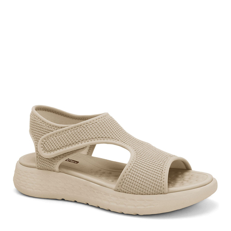 Sandália Feminina Velcro Lycra Almond 2547304-4