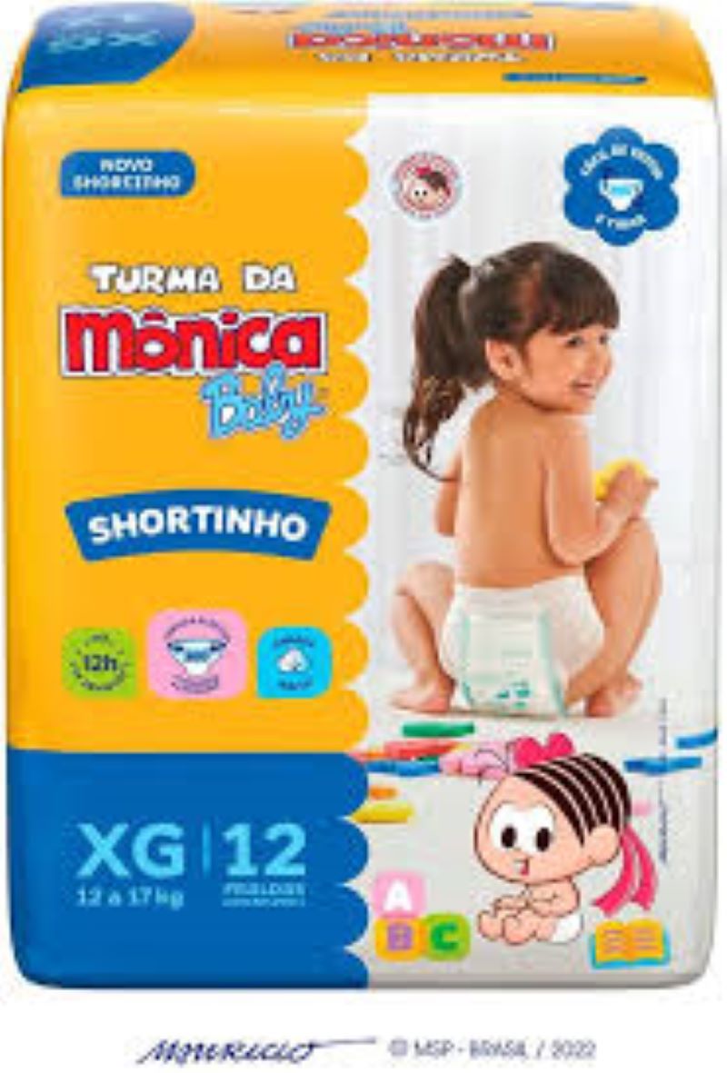 FRALDA TURMA DA MONICA  TAMANHO XG 12 A 17 KG - 12 FRALDAS