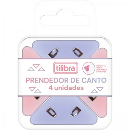 Prendedor para Papel de Canto Rosa Lilás Tilibra