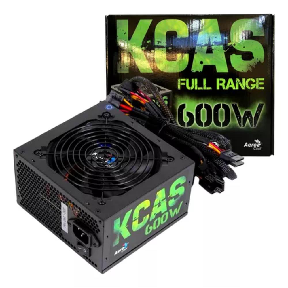 FONTE ALIMENTACAO ATX AEROCOOL 600W KCAS 80 PLUS BRONZE PFC ATIVO C/CAIXA S/CABO