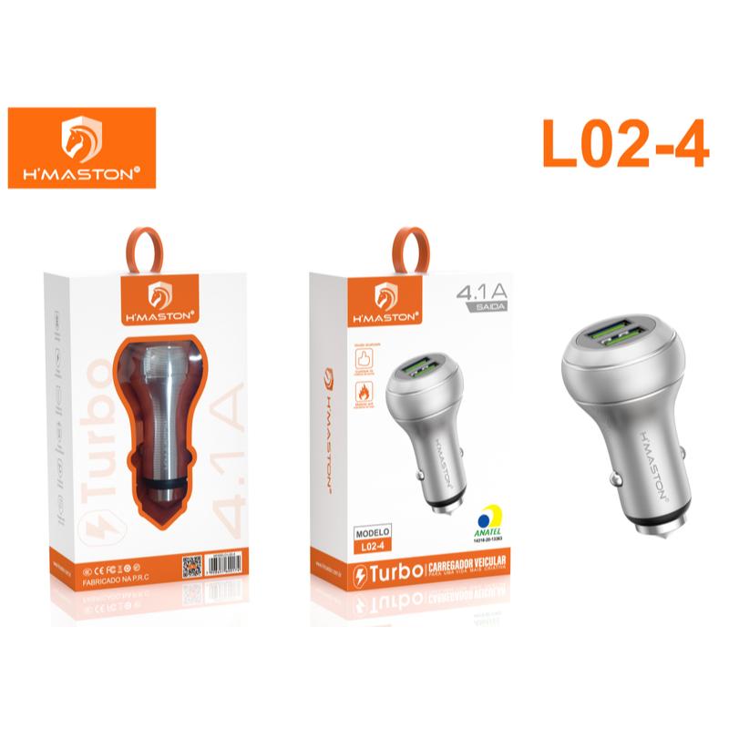 FONTE DE CARRO 2 USB L02-4 - 4.1A TURBO