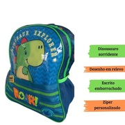 Mochila De Costas Infantil Dinossauro Bolsa Cor Verde