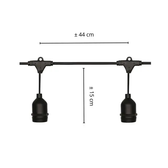 EMBULED VARAL DE LUZES 10 METROS 20 SOQUETES IP65