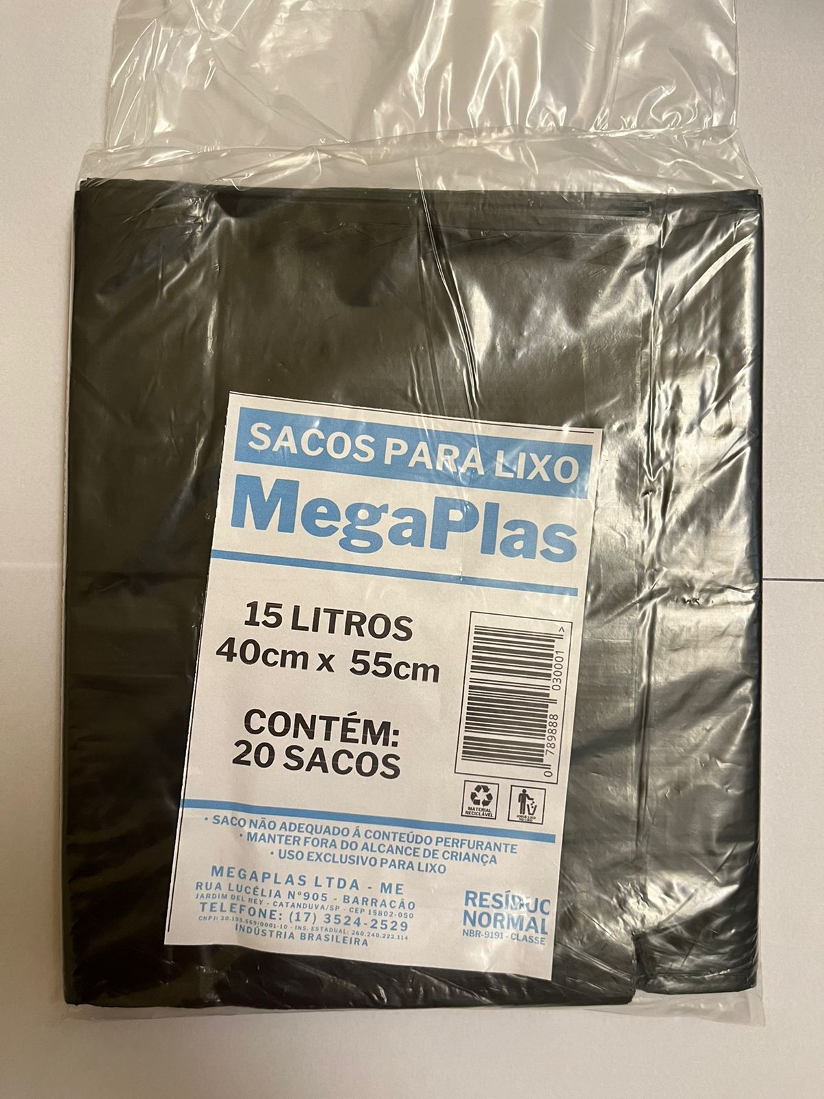 SACO LIXO 15L MEGA PLAST C/20