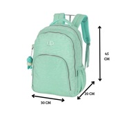 Mochila De Costas Up4you Crinkle Chaveiro Dino Turquesa