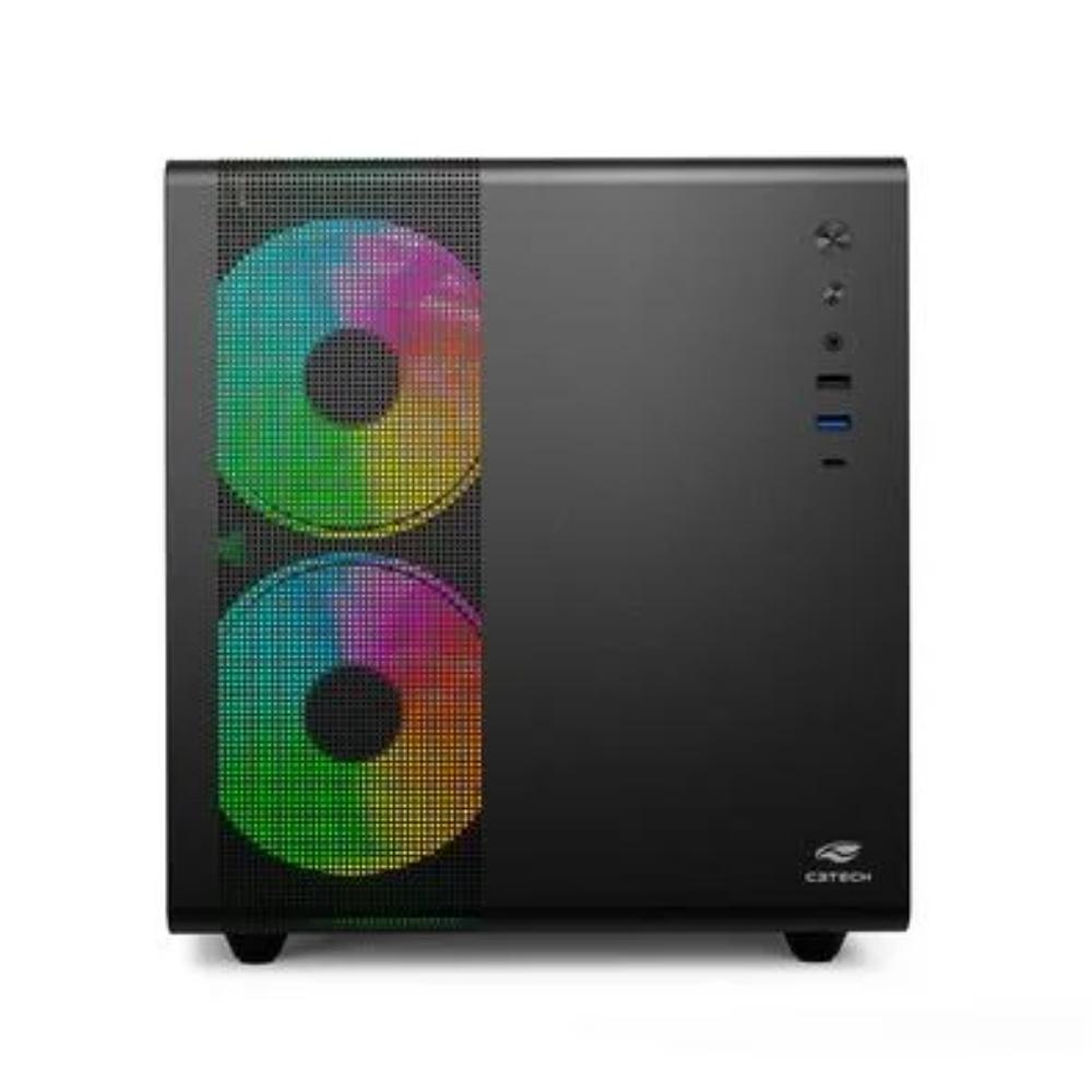 GABINETE MATX GAMER C3TECH AQUARIUS MT-G710BK - PRETO