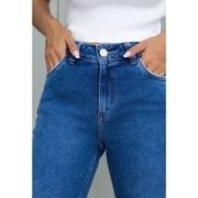 CALÇA FEM JEANS BARRA  A FIO TAM 40