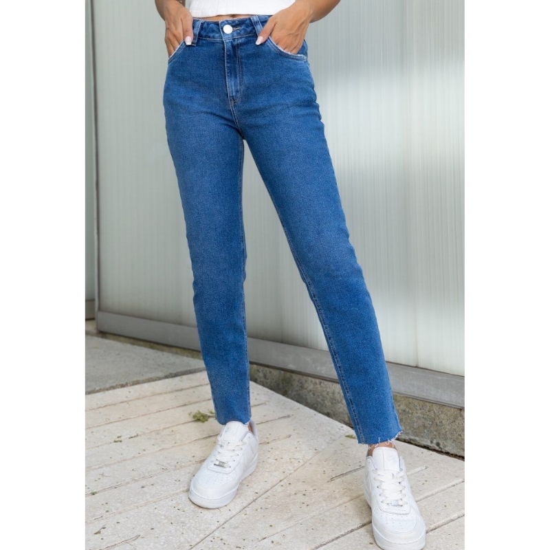 CALÇA FEM JEANS BARRA  A FIO TAM 40