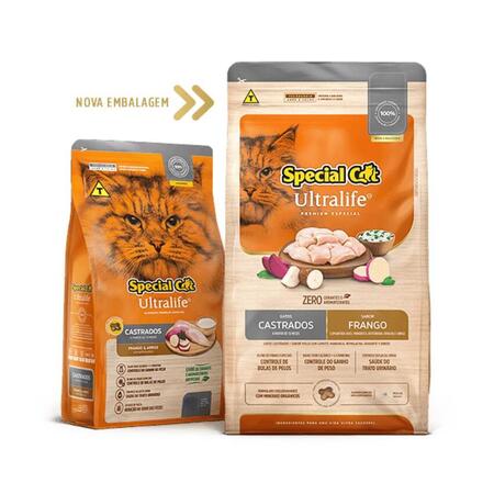 Ração Special Cat Ultralife Gatos Castrados Sabor Frango 10,1 Kg