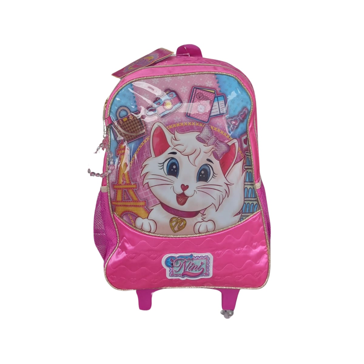 Mochila de Rodinha Escolar Gatinho Nini