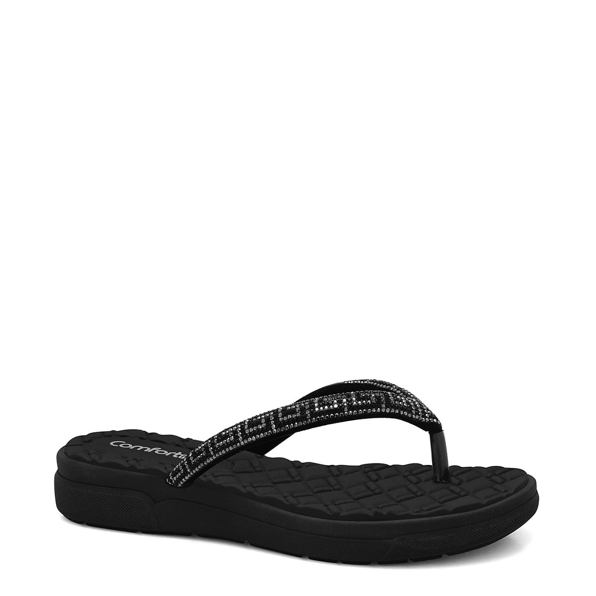 Chinelo Feminina Tira Star Preto Comfortflex 2442431-1